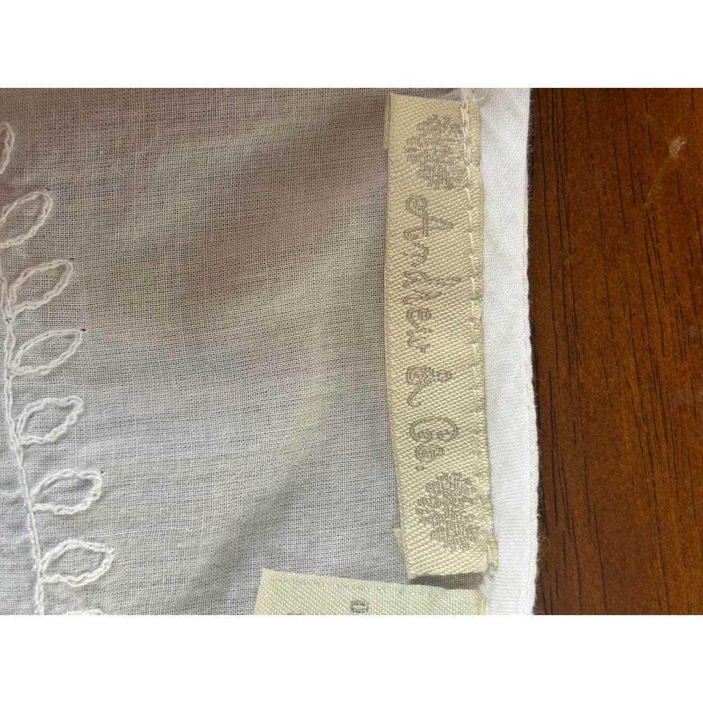 Andrew & Co Womens White Cotton Embroidered Sequin V-Neck Tunic Bell Sleeve L - Picture 7 of 10